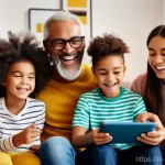 Home 15 광고디자인 실무 스킬 업그레이드 - **Vibrant Digital Ad for Family Engagement:**
"A diverse group of cheerful friends, including bo...