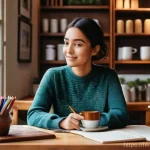 Home 13 광고디자인 전문성을 높이는 학습법 - **Prompt 1: The Artisan of Inspiration**
"A thoughtful female graphic designer in her late 20s, ...