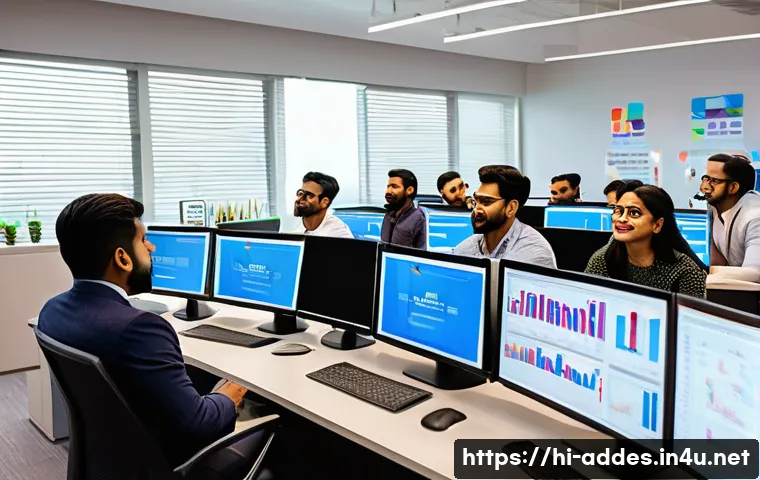 광고디자인과 고객 니즈 파악의 중요성 - A vibrant and engaging digital marketing workspace scene focused on customer research for a Hindi-sp...
