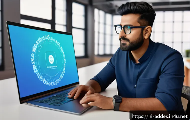 광고디자인 최신 소프트웨어 업데이트 - A vibrant digital workspace showing a Hindi-speaking creative professional using advanced AI-powered...